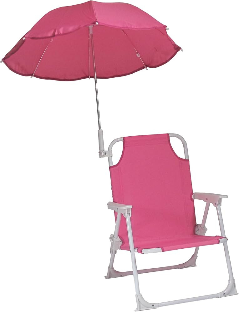 Redmon Beach Baby KIDS Umbrella Chair For Relaxing, Hot Pink 14W x 12D x 36.75H | Amazon (US)