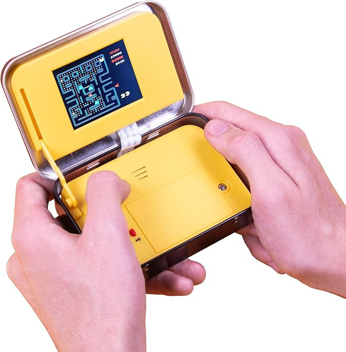 Pac-Man Arcade in a Tin - Classic Pacman Arcade Game. Full Color 8-bit Game Includes 4” Screen,... | Amazon (US)