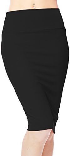 Women's High Waist Stretch Bodycon Pencil Skirt Knee Length Midi Straight Skirt | Amazon (US)