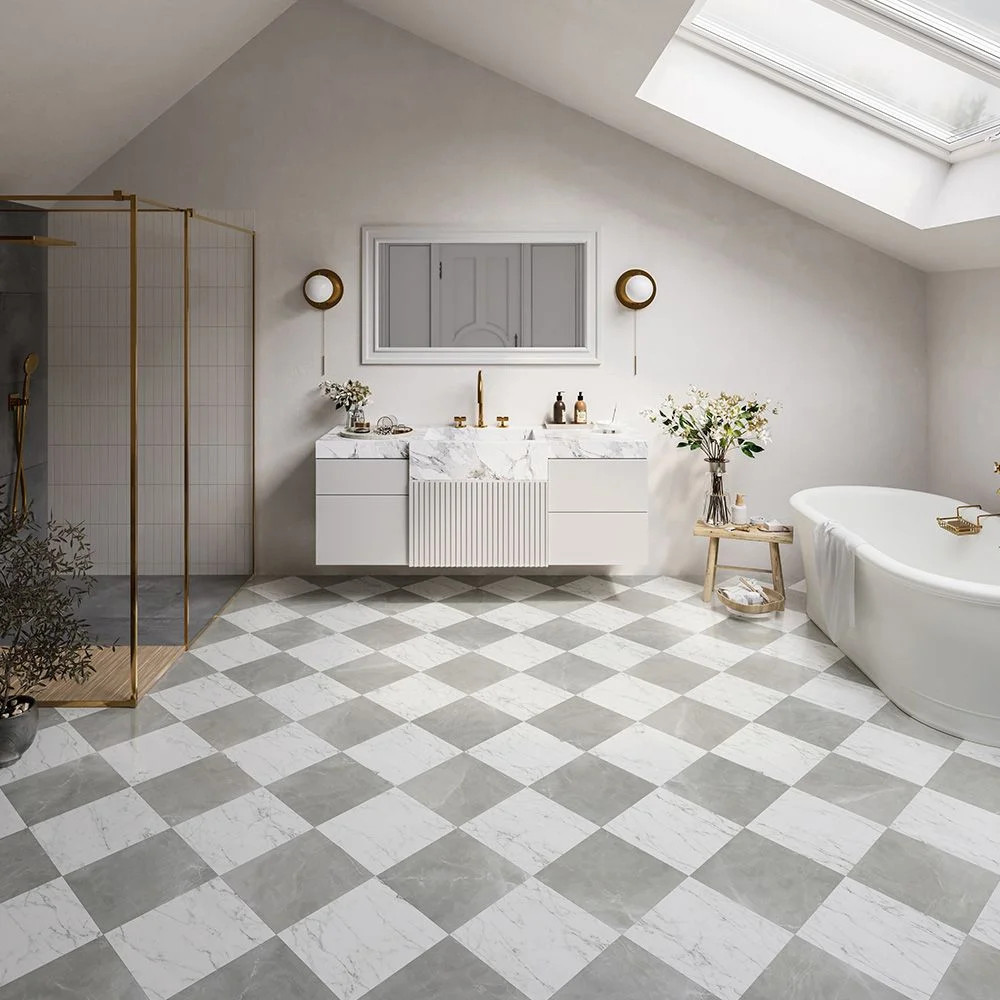 Tuscany Checkerboard 12X12 Marble Look Porcelain Tile | Wayfair North America