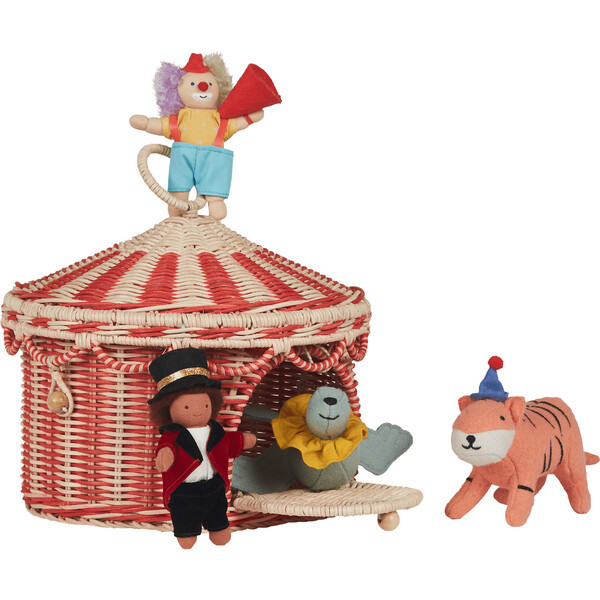 Circus Tent - Basket / Red & Straw | Maisonette