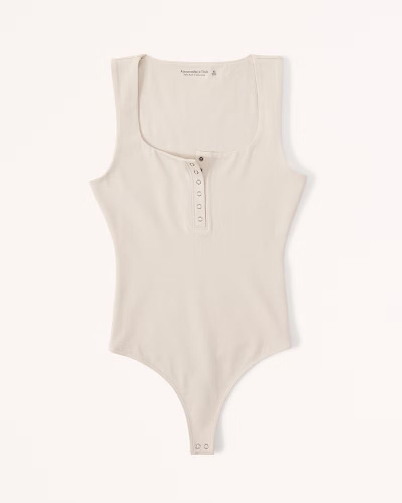 Cotton Seamless Fabric Henley Bodysuit | Abercrombie & Fitch (US)