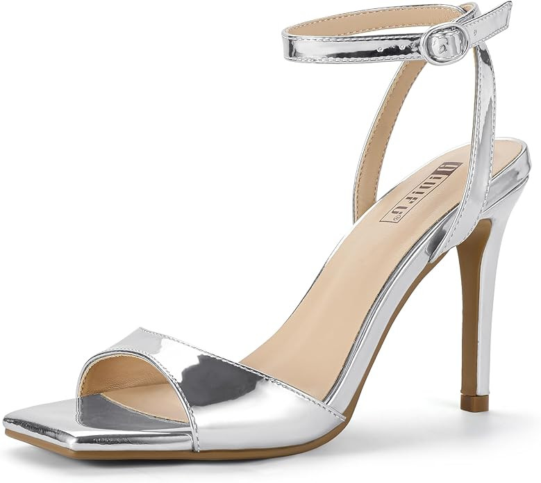 IDIFU IN4 High Heels Strappy Stiletto Heels Square Open Toe Heeled Sandals Wedding Bridal Prom Pa... | Amazon (US)
