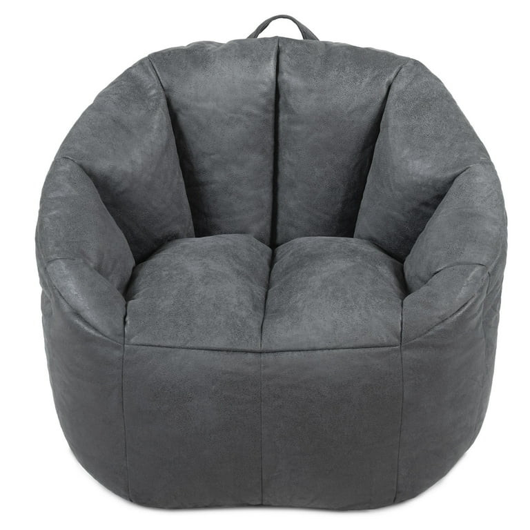 Big Joe Joey Large Bean Bag Chair in Shadow Gray Blazer, All Ages, Blazer with On-The-Go Handle | Walmart (US)
