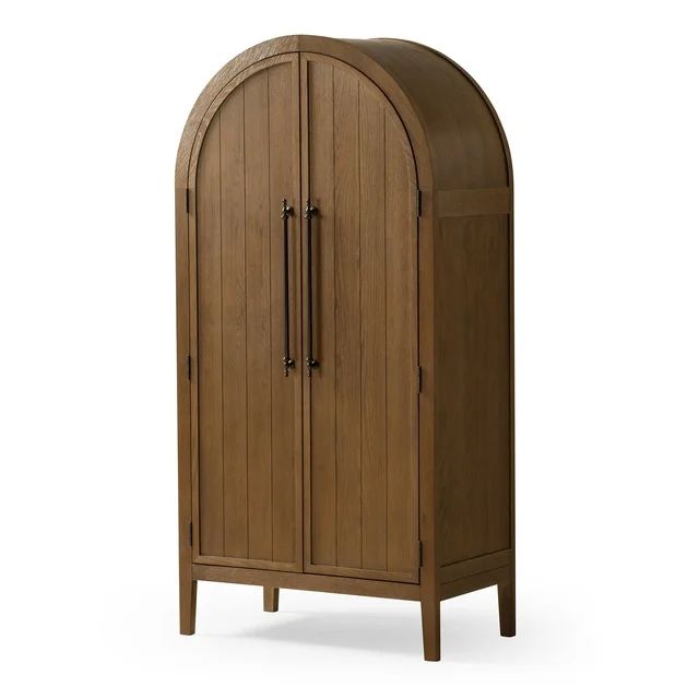 Maven Lane Selene Classical Wooden Cabinet in Antiqued Natural Finish | Walmart (US)