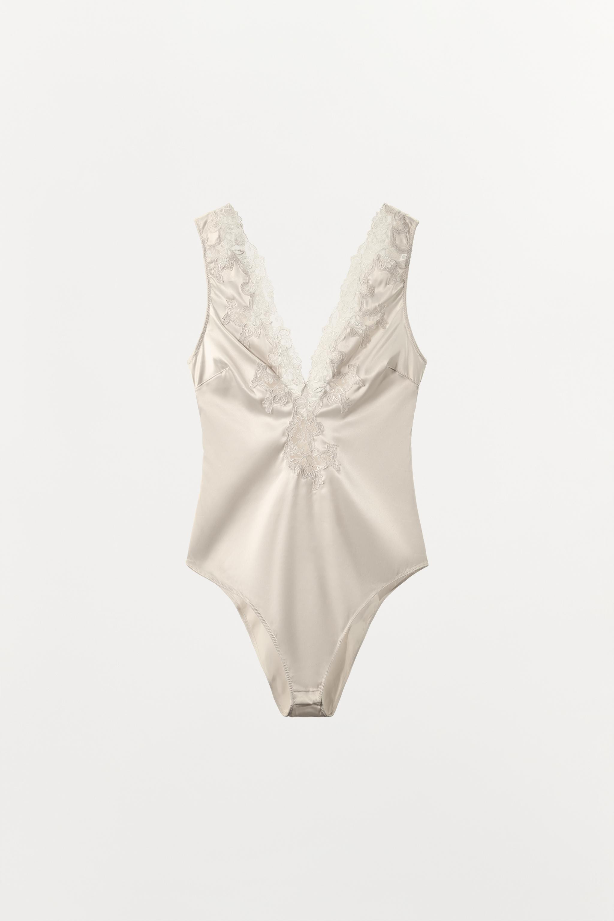 ZW COLLECTION SATIN EFFECT LACE BODYSUIT | Zara AU
