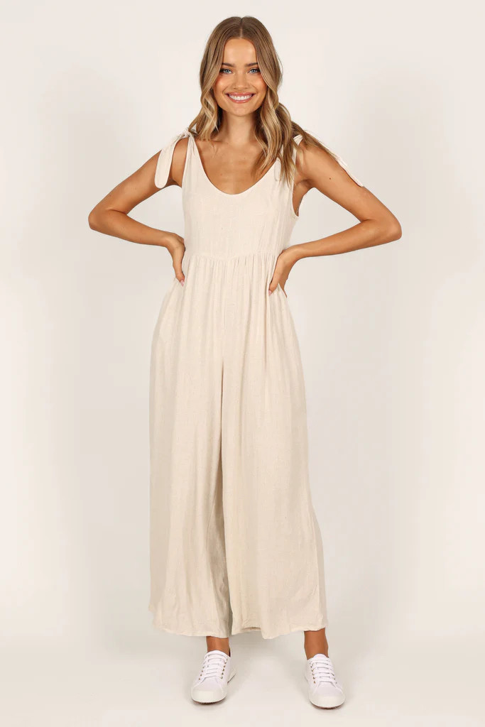 Ayla Linen Jumpsuit - Oatmeal | Petal & Pup (US)