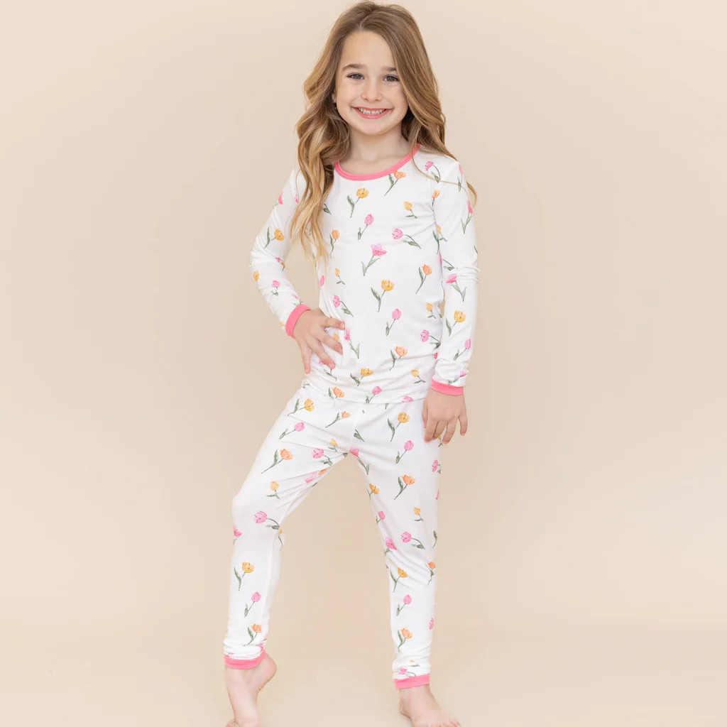 Long Sleeve Pajamas in Tulip | Kyte Baby