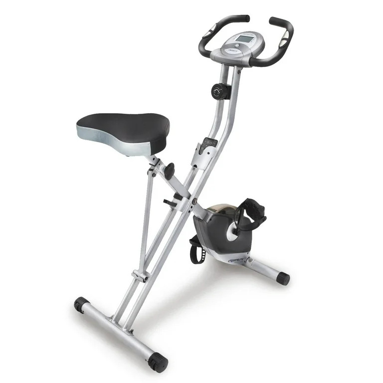 Exerpeutic Exercise Bike, Foldable Magnetic Upright with Heart Pulse Sensors and LCD Monitor, Car... | Walmart (US)