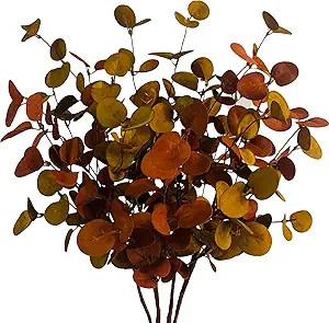 Ruidazon 4 Pcs Artificial Fall Eucalyptus Stems, 26.7" Fall Eucalyptus Leaves Greenery Stems Plan... | Amazon (US)