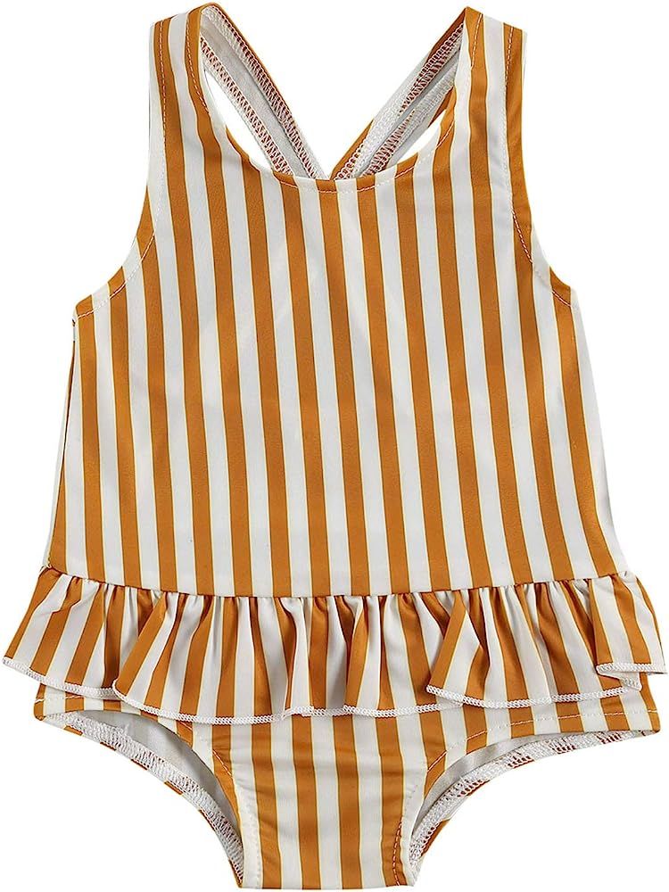 Karuedoo Infant Baby Girls One Piece Swimsuit Toddler Leopard Print Ruffle Backless Bathing Suit ... | Amazon (US)