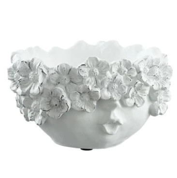 5" Garden Flower Lady Planter, White | The Nested Fig