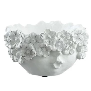 5" Garden Flower Lady Planter, White | The Nested Fig