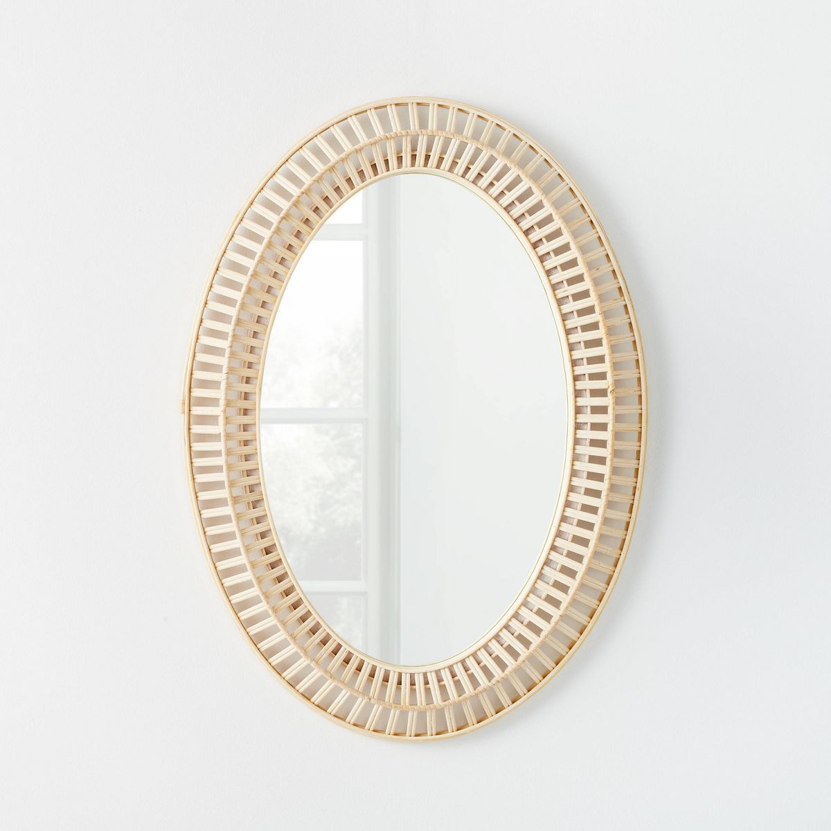 20" x 28" Light Woven Oval Mirror - Threshold™ designed with Studio McGee | Target