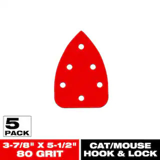3-7/8 in. x 5-1/2 in. 80-Grit CAT/Mouse Hook and Lock Detail Sanding Sheets | The Home Depot