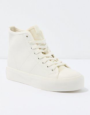 AE Mixed Material High-Top Sneaker | American Eagle Outfitters (US & CA)