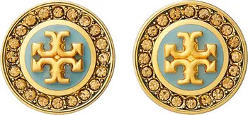 Kira Enamel Pavé Circle Stud Earrings | Nordstrom
