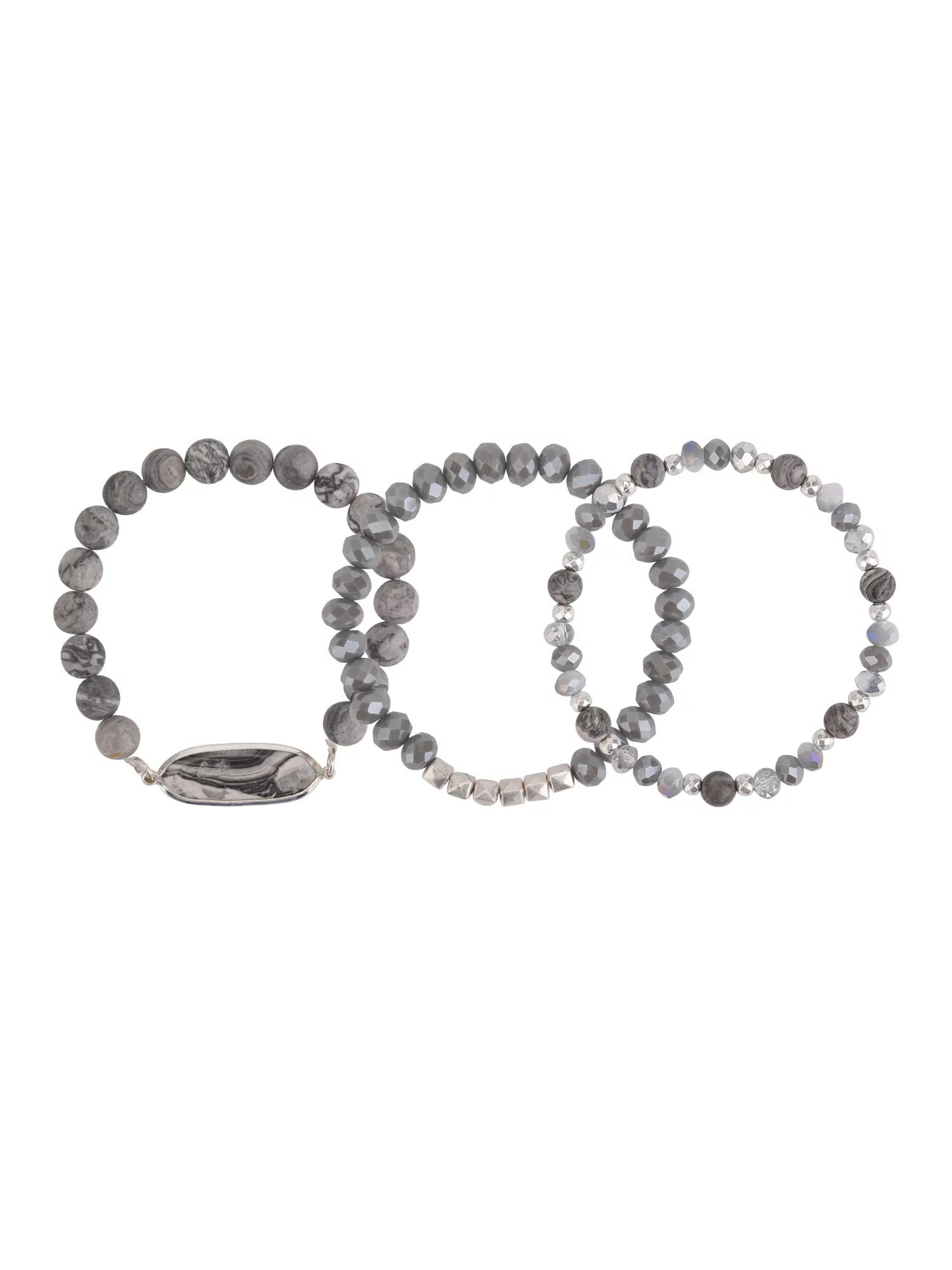 The Pioneer Woman - Women's Jewelry, Soft Silver-tone Bracelet Set with Genuine Stone | Walmart (US)