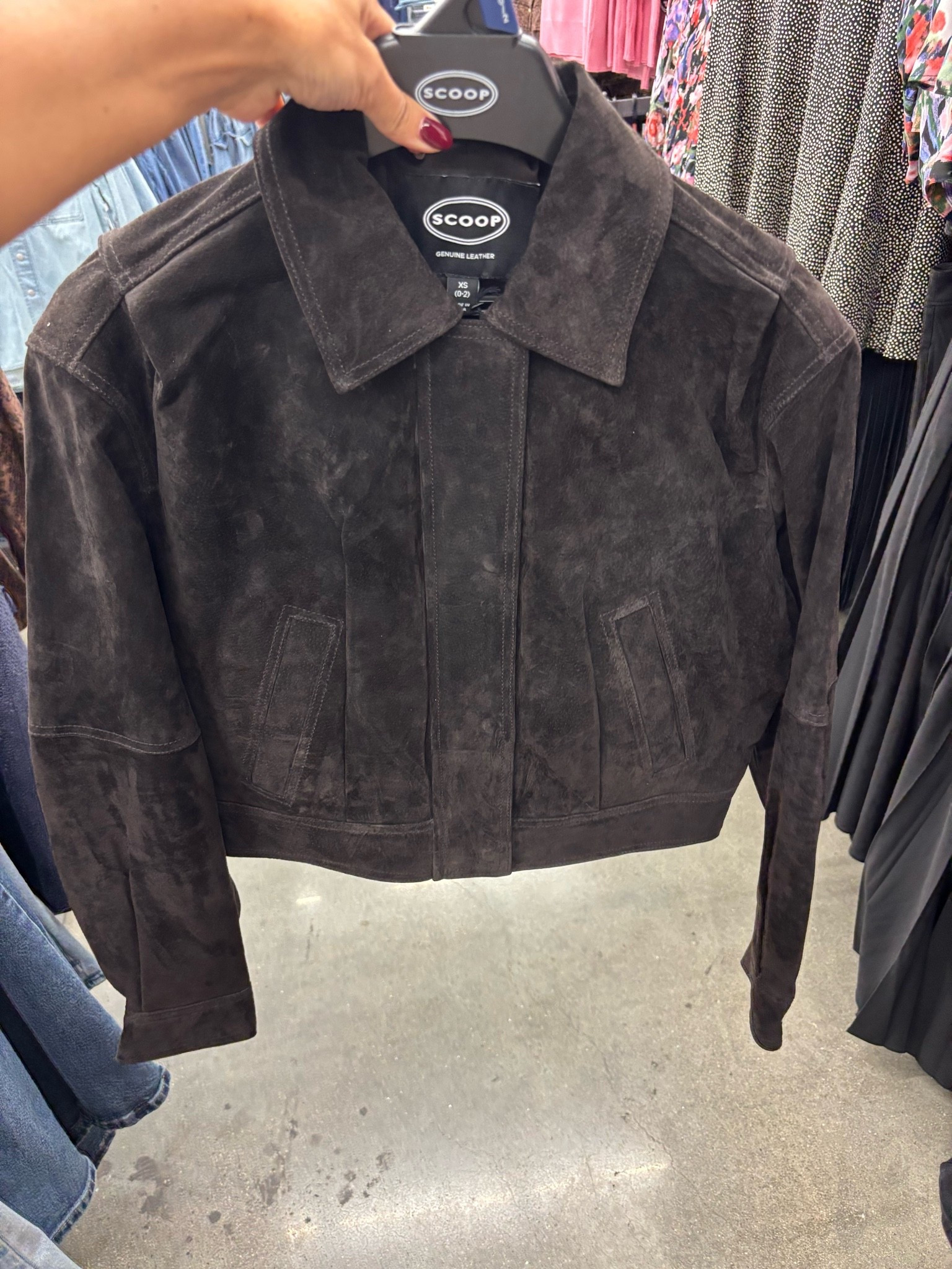 Cropped suede jacket