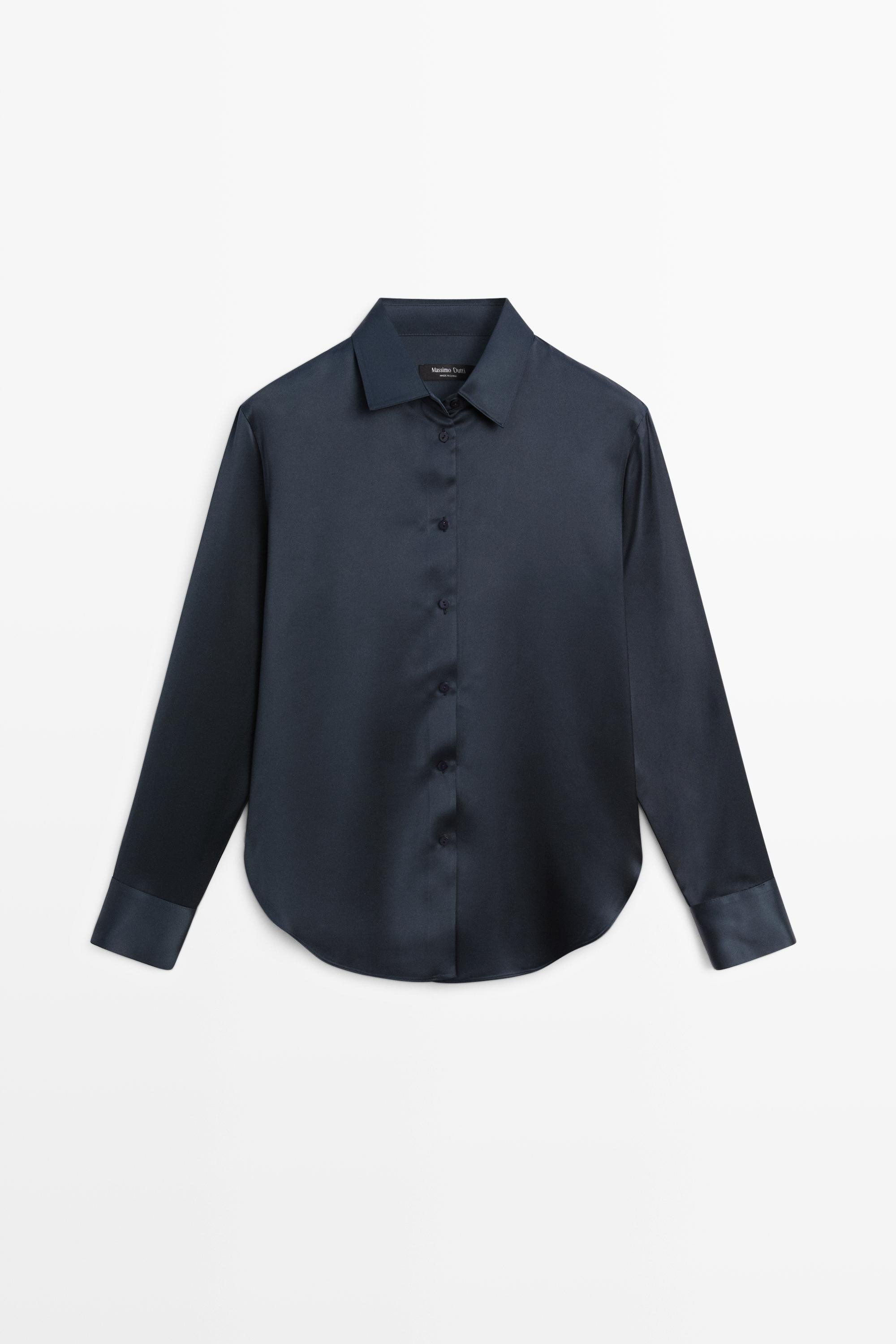 Flowing satin shirt | Massimo Dutti UK