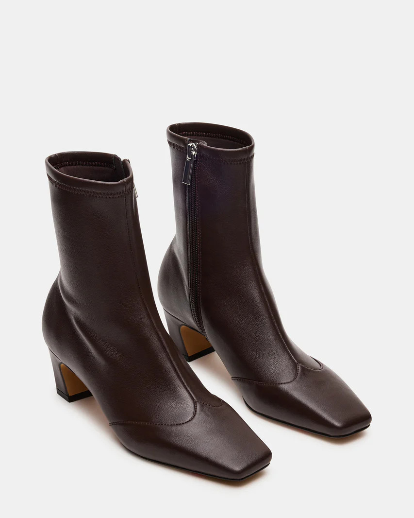 JETER Brown Square-Toe Women's Ankle Boot | Steve Madden (US)