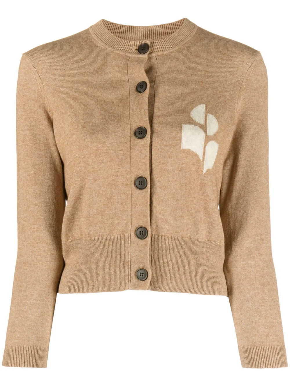 MARANT ÉTOILENewton intarsia-logo cropped cardigan | Farfetch Global