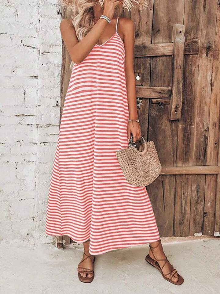 SHEIN VCAY Striped Print Cami Dress | SHEIN