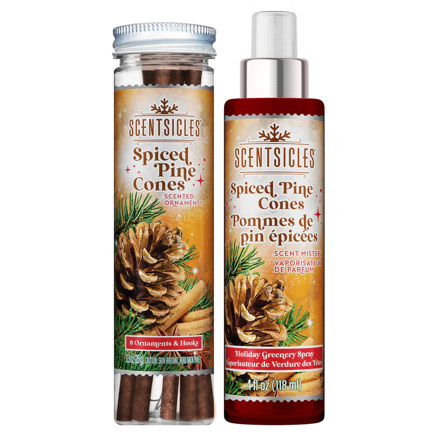 Scentsicles 6pc Stick and Spray Spiced Pine Cones - 2 Pack | National Tree Company