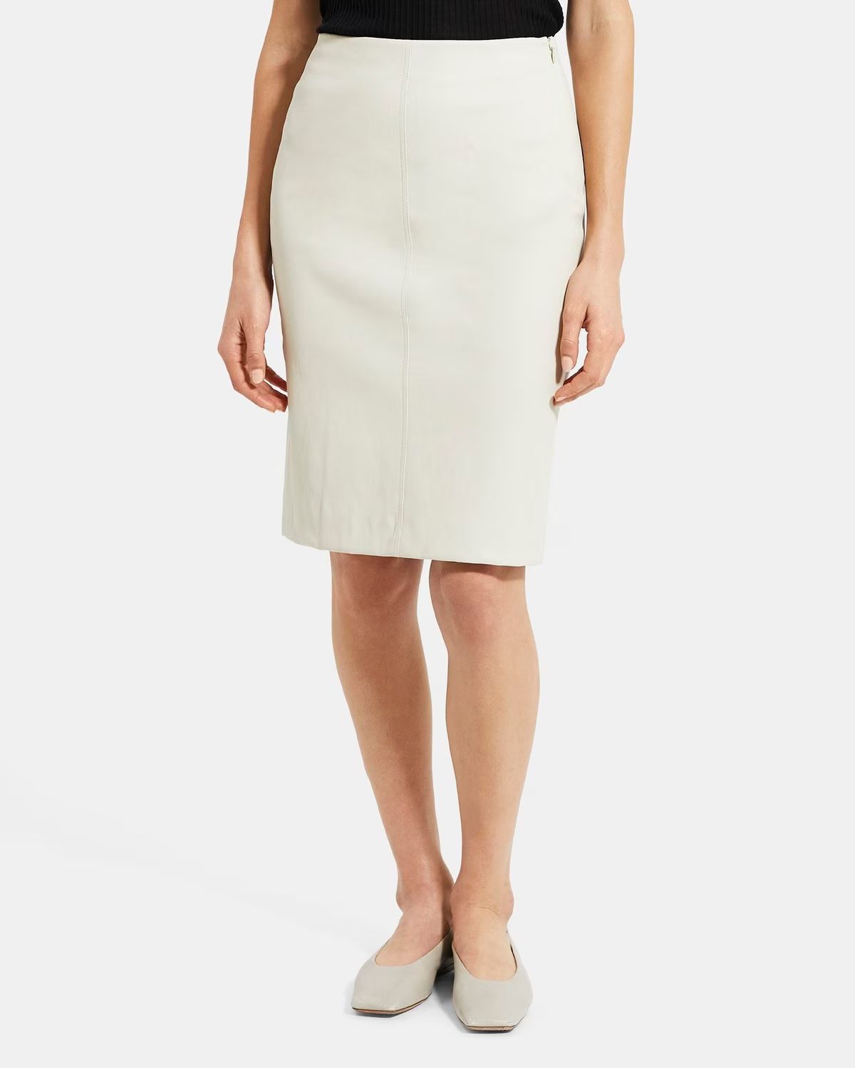 Pencil Skirt in Leather | Theory Outlet