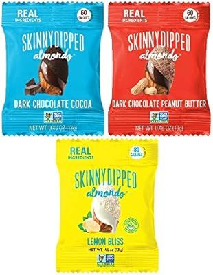 SKINNYDIPPED ALMONDS Snack Attack Minis Original Flavors Almond Variety Pack, 0.46oz Mini Bags, 2... | Amazon (US)