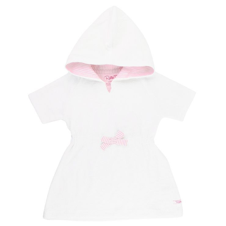 RuffleButts White with Pink Seersucker Terry Cover-Up | Target