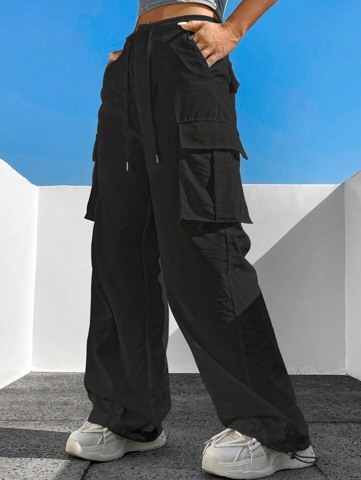 SHEIN Coolane Calça Cargo Feminina com Bolsos e Cordão Estiloso | SHEIN