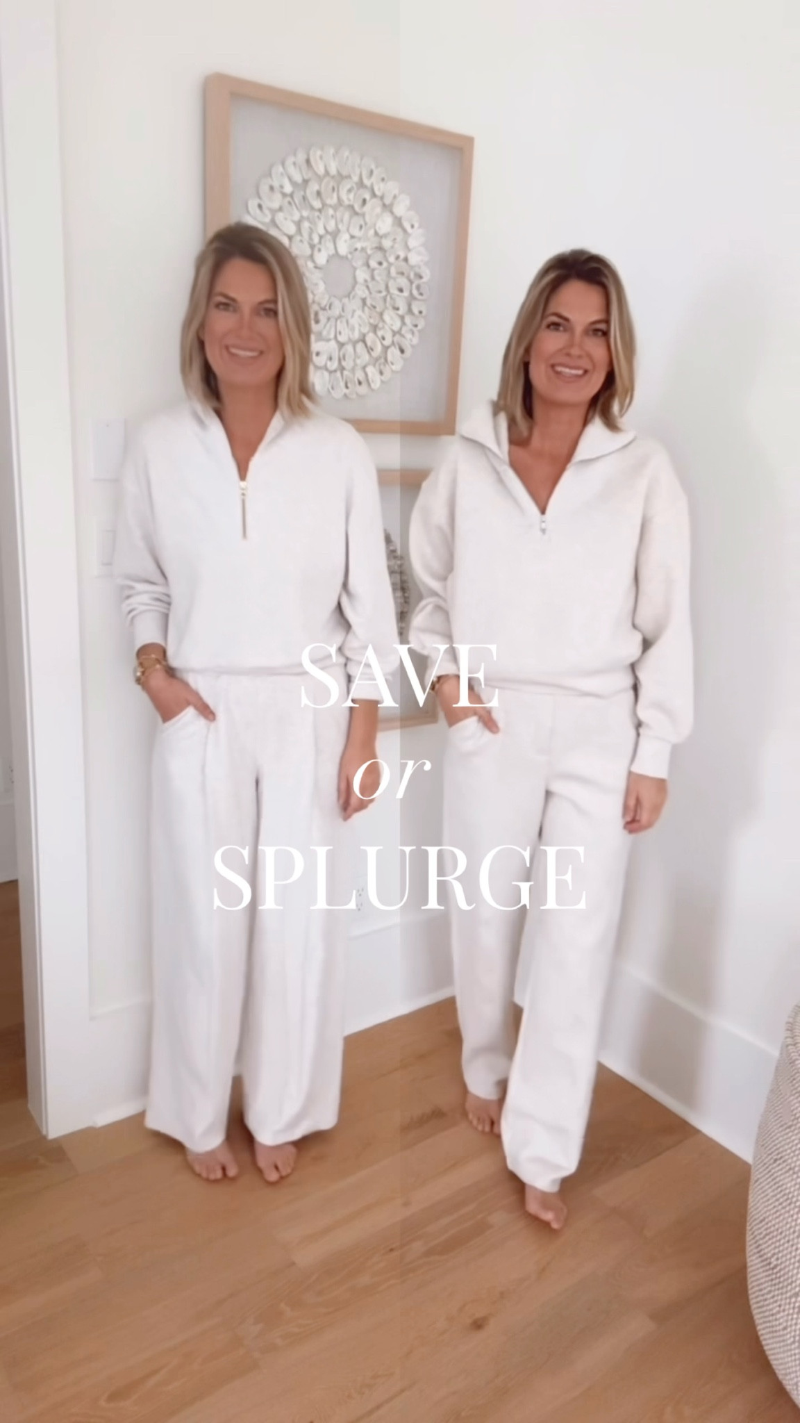 Save or splurge lounge set. I am 5’11” wearing small and small 32” inseam in the splurge and small and small tall in the save.  

#LTKTall #LTKSaleAlert #LTKGiftGuide