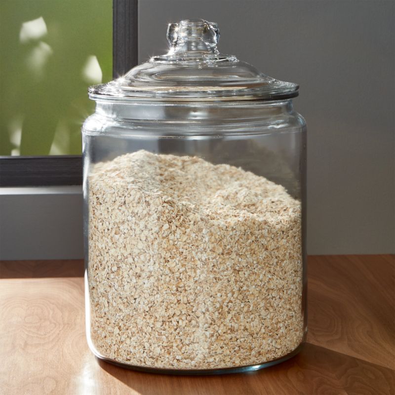 Heritage Hill Glass Jar with Lid. 256 oz. 9" dia. x 13.5"H | Crate & Barrel
