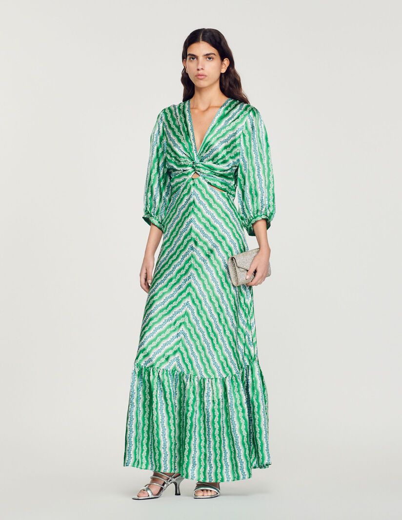 Long printed dress | Sandro-Paris US