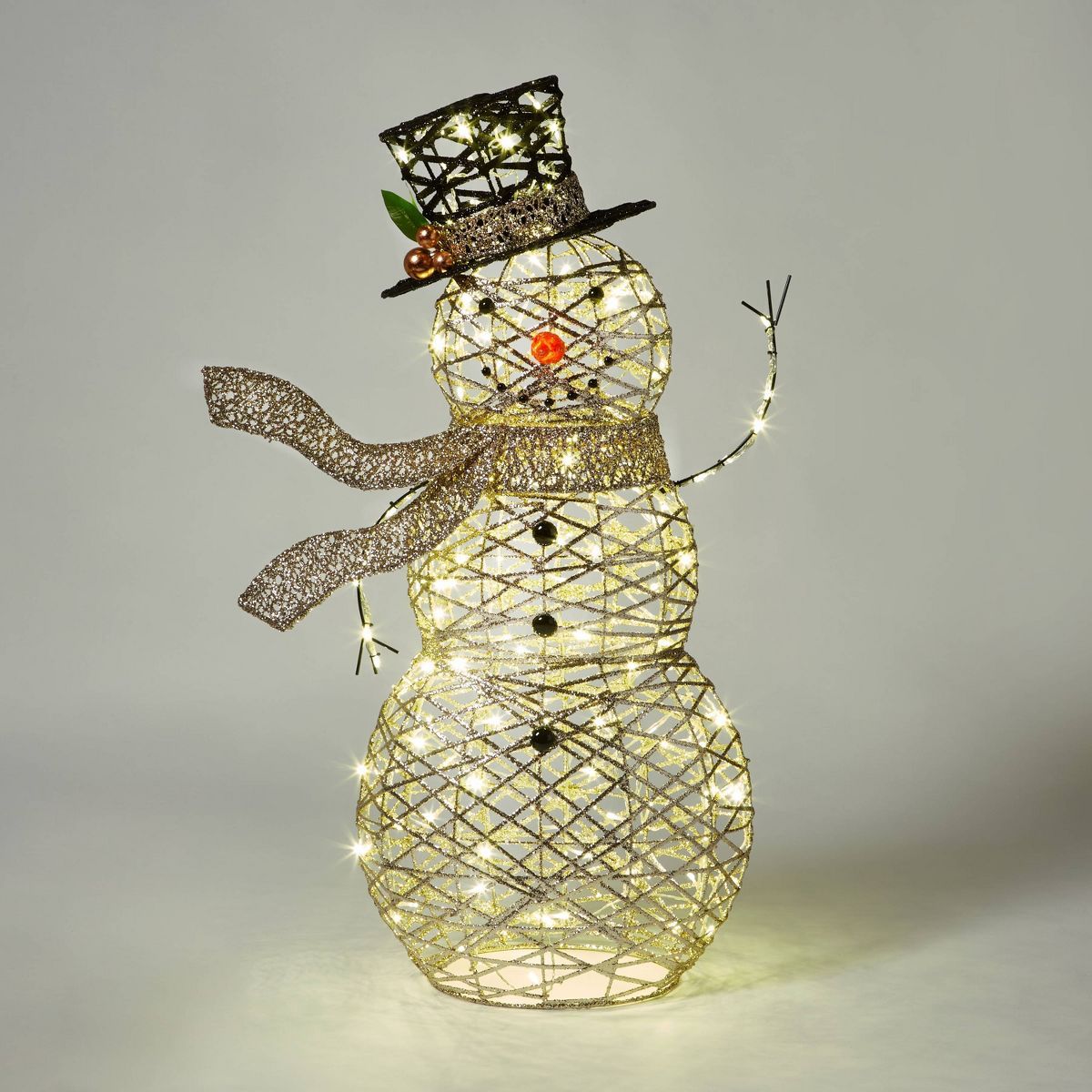 42" Faux Rattan Snowman Christmas Novelty Sculpture Light - Wondershop™ | Target