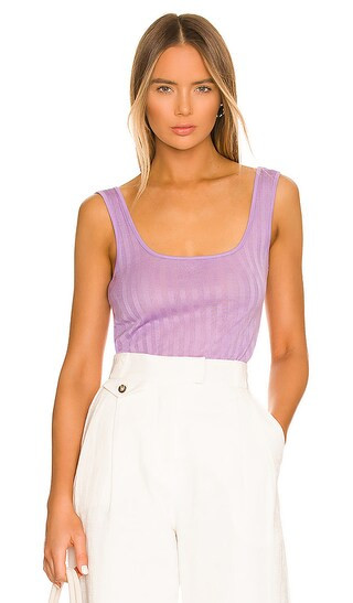 Wide Rib Square Neck Tank in Dark Lilac | Revolve Clothing (Global)