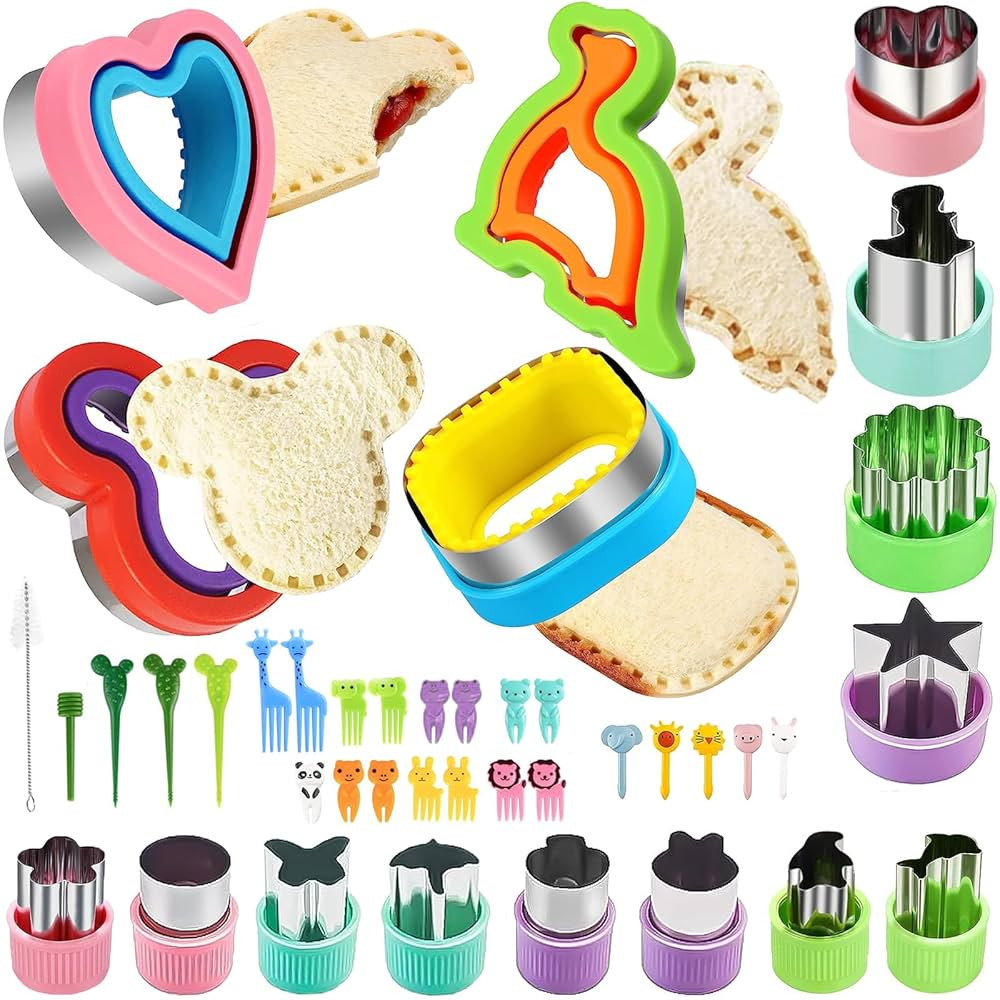 Sandwich Cutter and Sealer, 41 Pcs Cookie Cutter Shapes Stainless Steel Sandwich Maker Cute Fruit... | Amazon (CA)