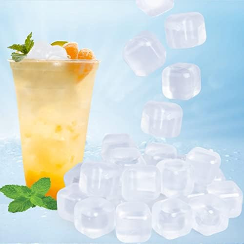 80 Pack Reusable Ice Cube for Drinks, Transparent Square Plastic ice Cubes Without Diluting BPA F... | Amazon (US)