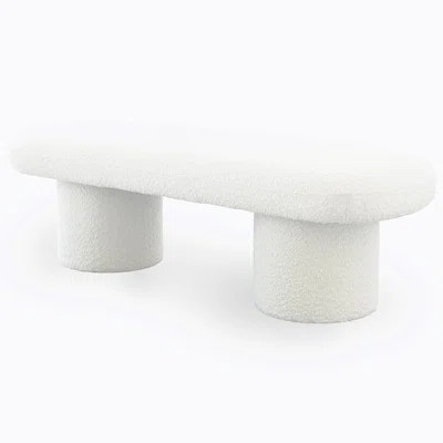 Randolph Ivory Boucle Bench | Wayfair North America