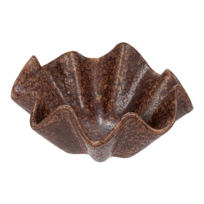 Arboles Round Stoneware Ruffled Bowl With Reactive Glaze | Wayfair North America