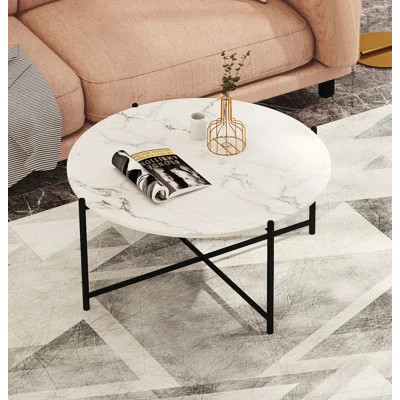 Meeki Coffee Table Mercer41 Color: Black/Marble | Wayfair North America