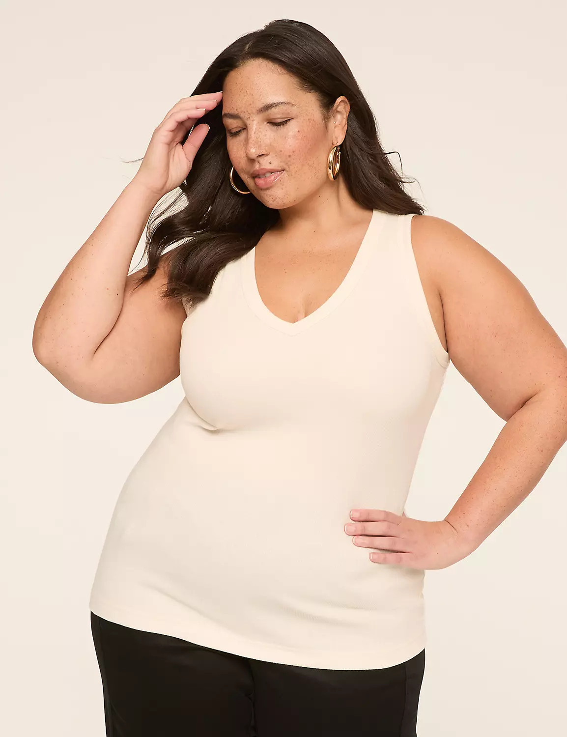 Rib V-Neck Tank | Lane Bryant (US)