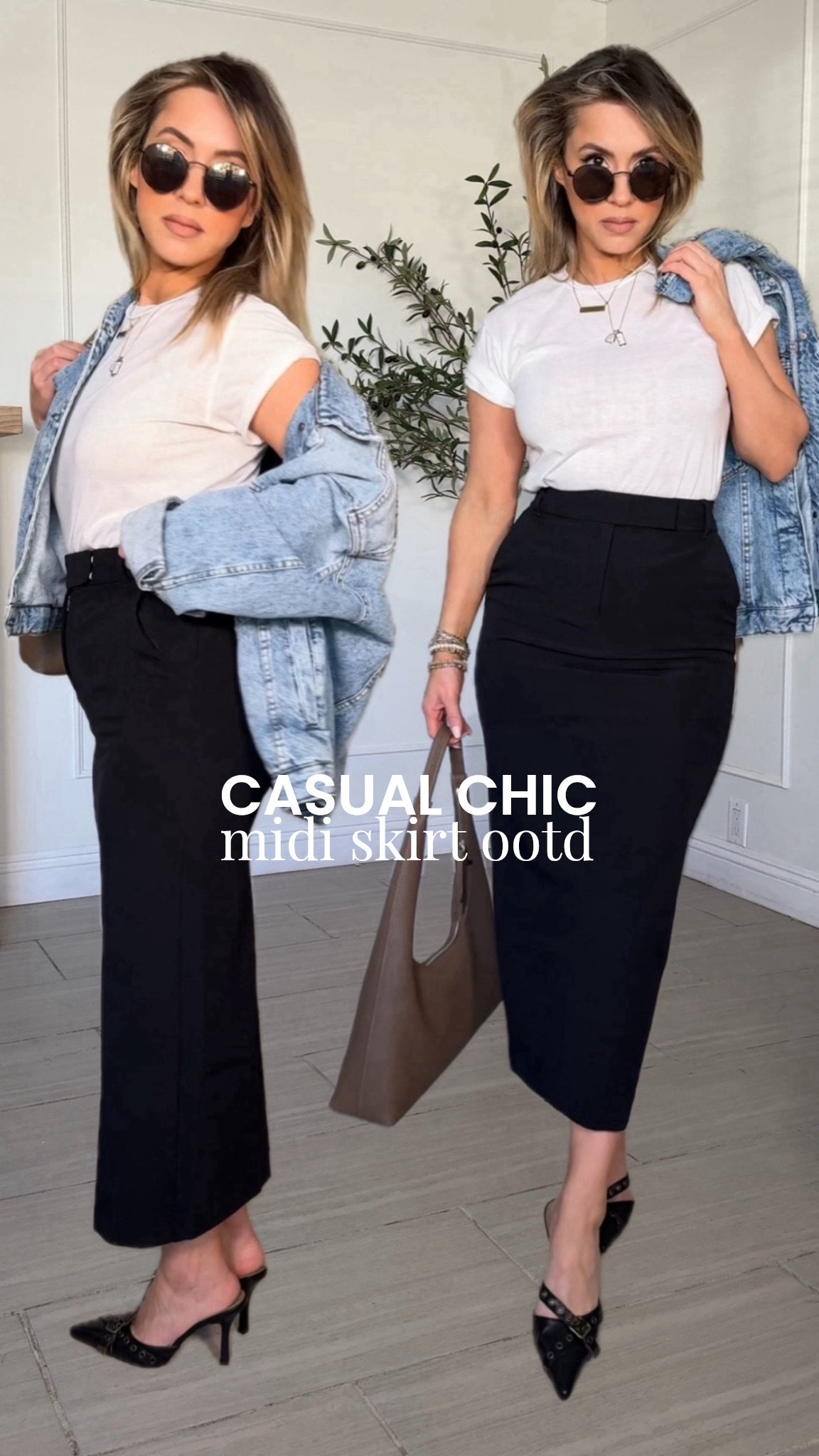 Midi skirt casual chic look 🖤✨

#LTKootd #LTKFindsUnder100 #LTKPetite