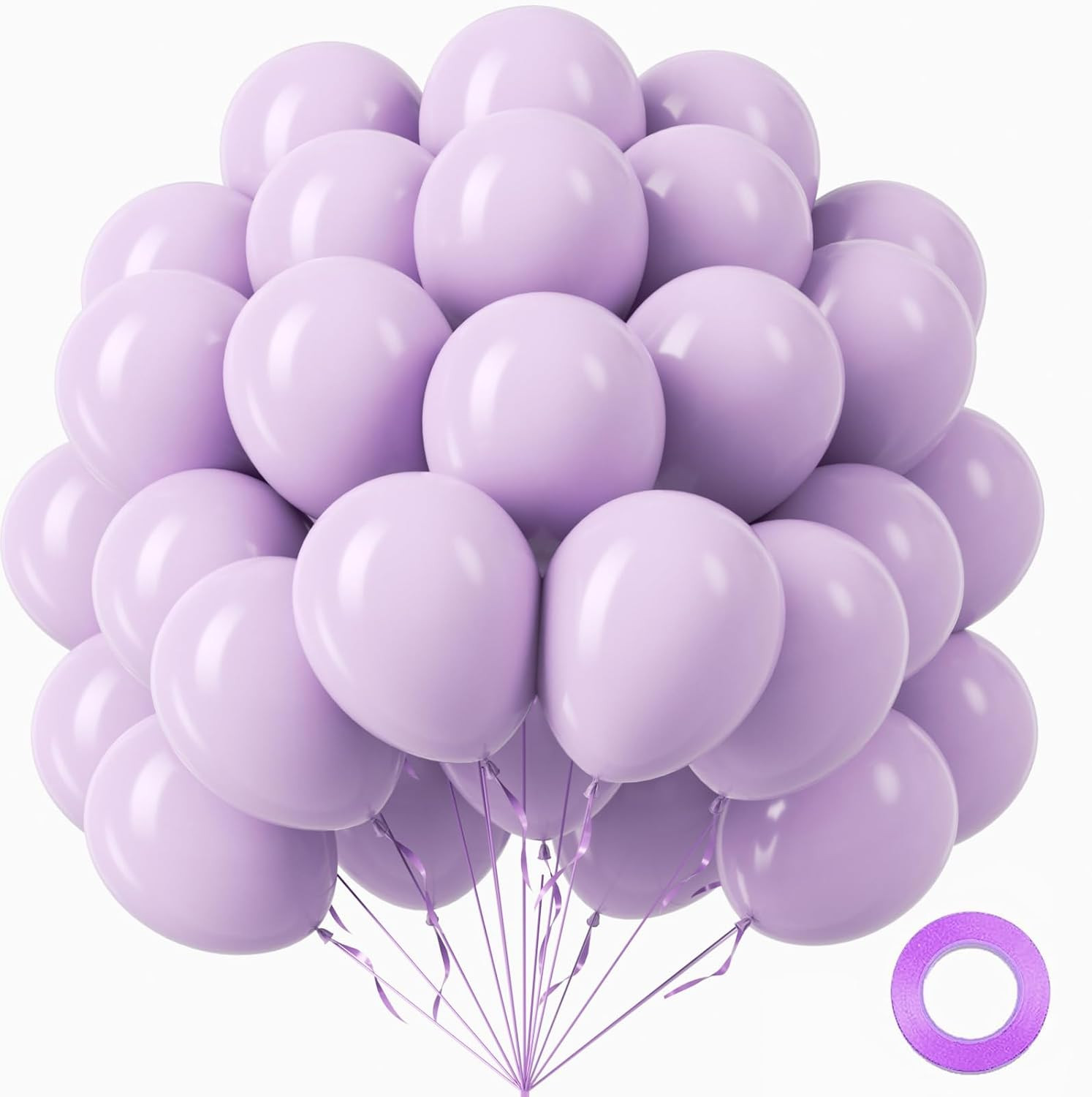 Light Purple Balloons 12 inch, Pastel Purple Latex 50pcs Party Balloons | Amazon (US)