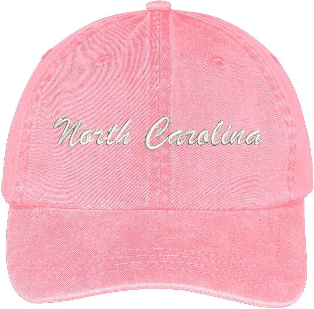 Trendy Apparel Shop North Carolina State Embroidered Low Profile Adjustable Cotton Cap | Amazon (US)