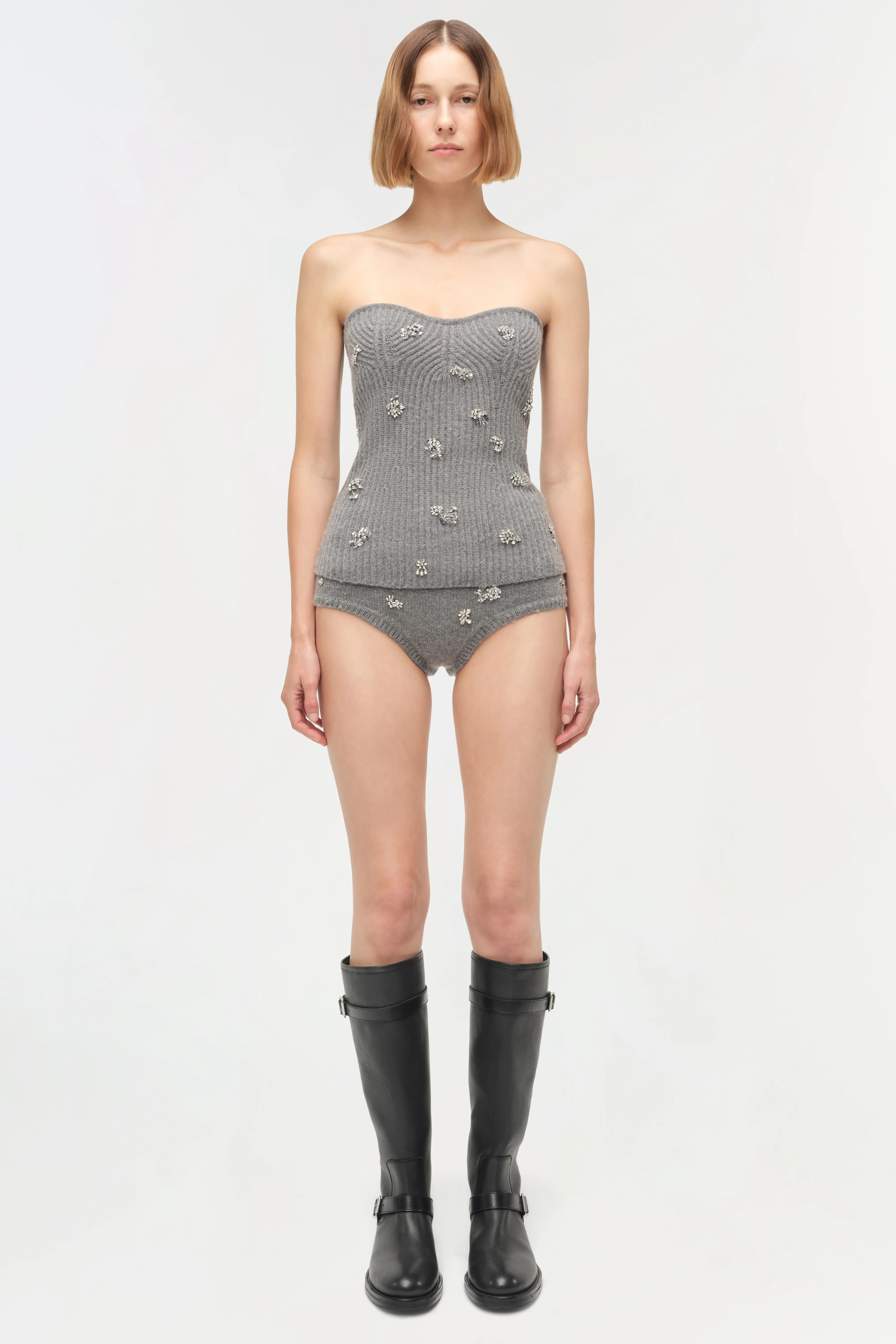 Waverlie Embellished Knit Tube Top | Simkhai