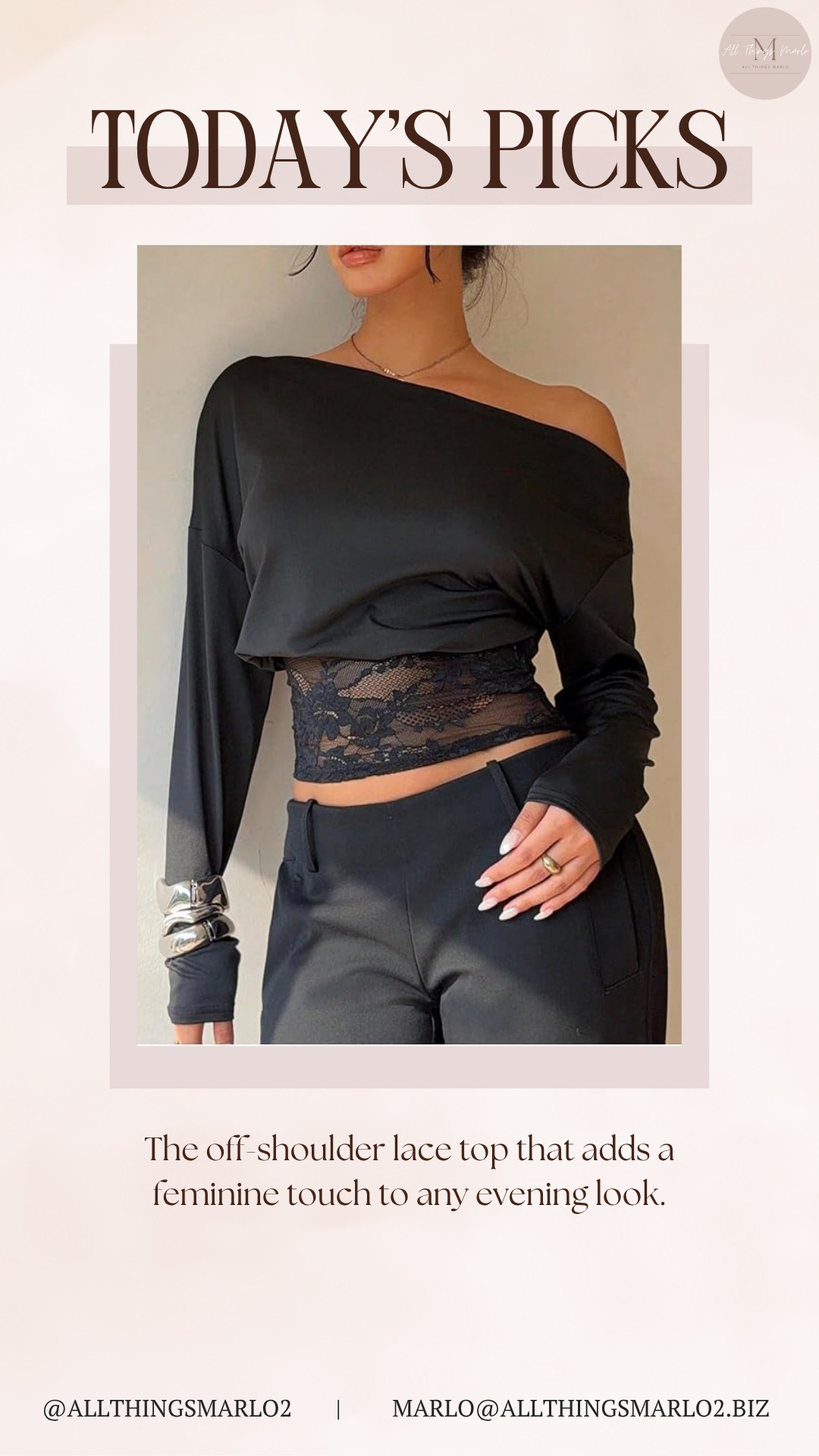 The off-shoulder lace top that adds a feminine touch to any evening look. 

 #LTKSeasonal #LTKWorkwear #LTKTravel