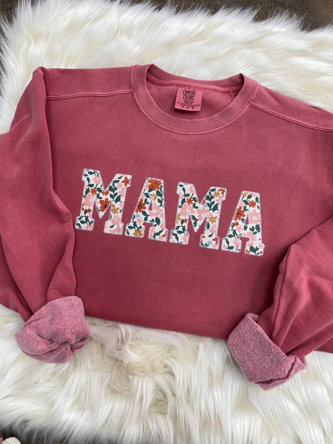 Comfort Colors Mama Embroidered Fall Floral Applique Sweatshirt  | Simple Mama Pullover, Gift for... | Etsy (US)