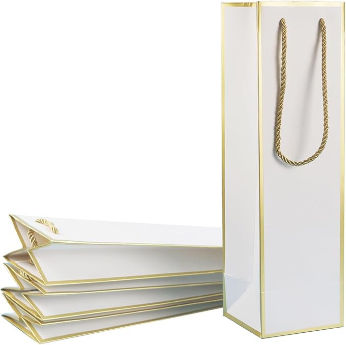 Miraclekoo Wine Gift Bag for Wine Bottles, 4 Pcs Luxury Wine Bottle Gift Bags, 4"x4"x13.8" Whiske... | Amazon (US)